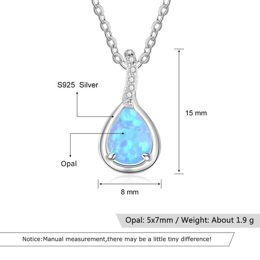 Collar y Pulsera con Colgante de Gota en Plata S925 Azul - Image 6