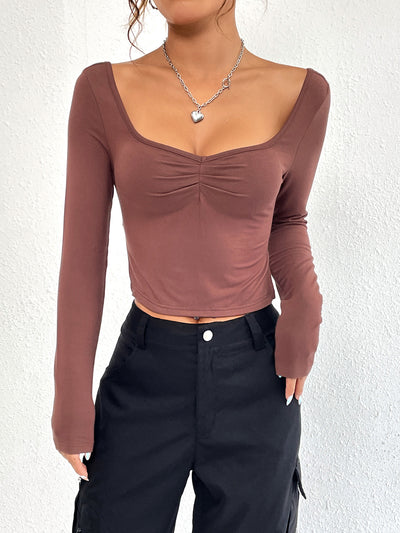 Blusa Larga Entallada con Escote en V y Abertura Lateral - Image 23