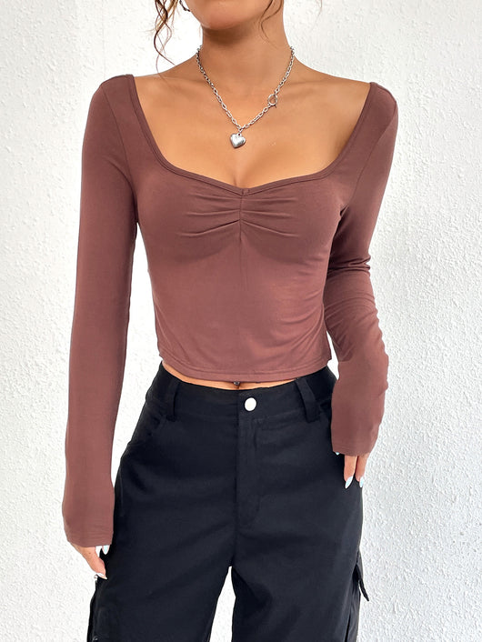 Blusa Larga Entallada con Escote en V y Abertura Lateral - Image 23
