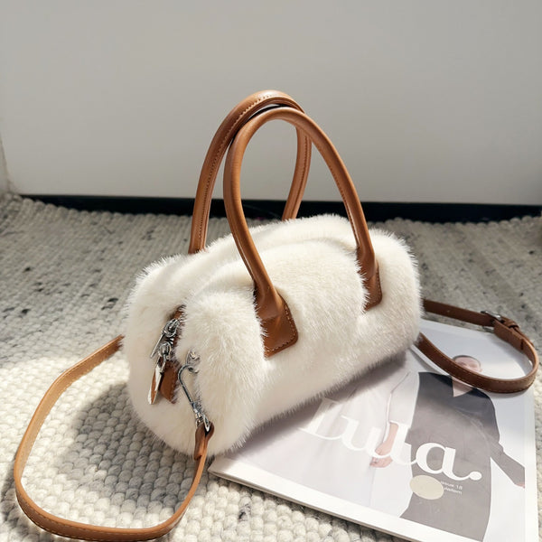 Bolsa Tote Vintage con Detalles de Peluche Ecológico - Image 6