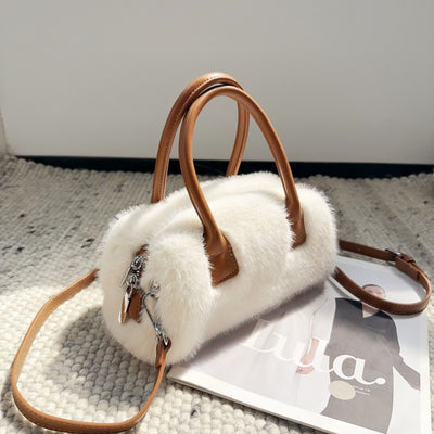 Bolsa Tote Vintage con Detalles de Peluche Ecológico - Image 6