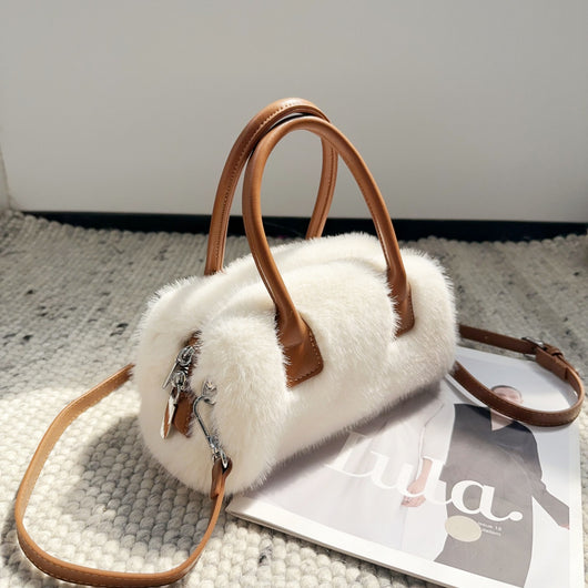 Bolsa Tote Vintage con Detalles de Peluche Ecológico - Image 6