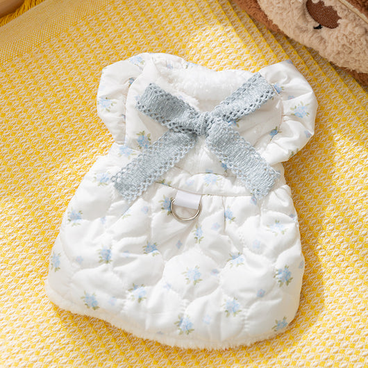Vestido Abrigado para Perros Pequeños con Forro de Franela y Decoración de Moño - Image 7