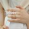 Original Polished Zircon Ring, Simple Band For The Index Finger Silvery US Code 5