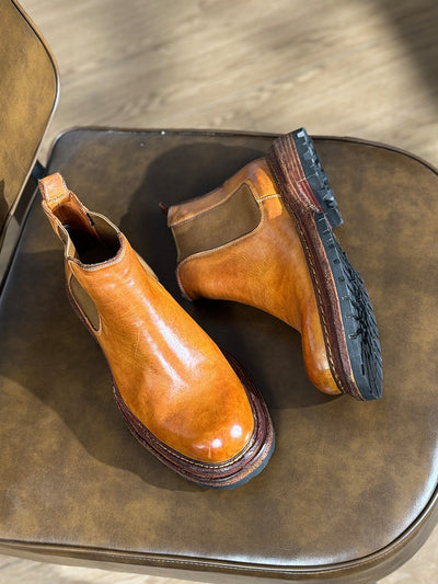 Botas de Cuero Vintage para Hombre con Suela Reforzada y Altura Aumentada - Image 12