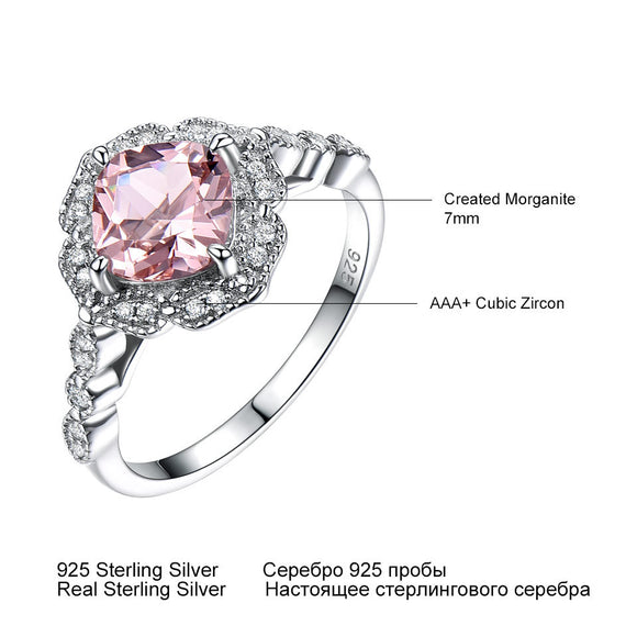 Anillo de Morganita Lujo en Plata Esterlina para San Valentín