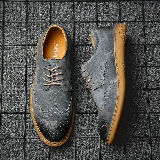 Zapatos Casuales de Cuero de Cerdo para Hombre - Estilo Británico Trendy - Image 14