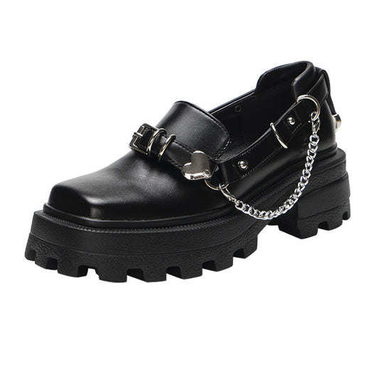 Zapatos Mary Jane Punta Cuadrada Estilo Británico Clásico