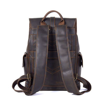Mochila Escolar de Cuero Gran Capacidad Diseño Locomotora - Image 12