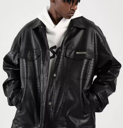 Chaqueta de Cuero PU Estilo Biker Retro Americano Unisex - Image 2