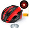 Integrated Cycling Helmet with Goggles, Mountain and Road Bike Helmet, Black Red 57-62