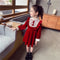 Vestido Navideño Rojo de Terciopelo para Niña