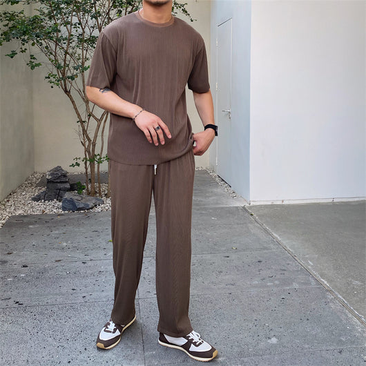 Traje Ejecutivo Plisado en Seda Helada - Manga Corta - Image 8