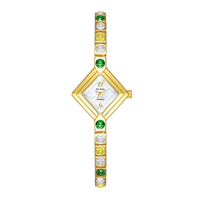 Reloj de Bolsillo Mujer Lujo Degradado Diamante Verde Primavera - Image 6