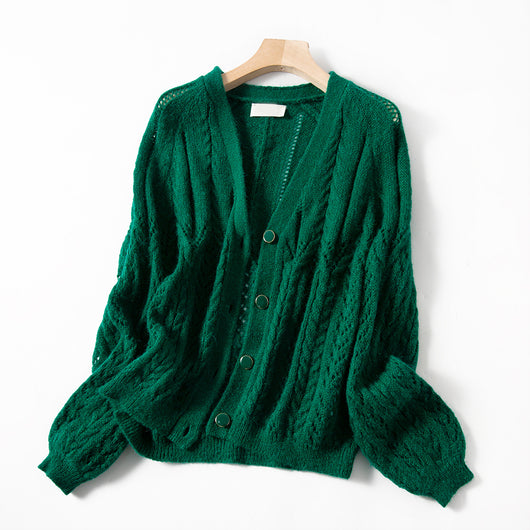 Cardigan V-Neck Multicolor en Mohair para Primavera y Verano - Image 13