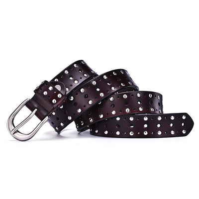 Cinturón de Cuero Genuino para Mujer con Remaches Punk - Estilo Europeo y Americano - Image 10