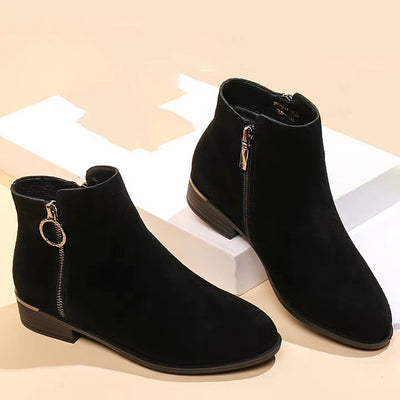 Botas Cortas para Mujer con Tacón Bajo y Punta Redonda - Image 7