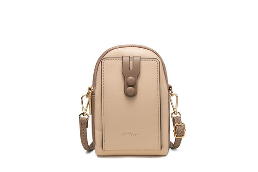 Bolso Bandolera Vertical Compacto para Celular con Cierre de Cremallera
