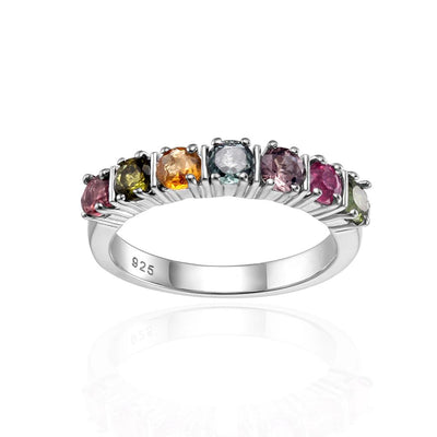 Anillo Retro Europeo con Turmalina Incrustada - Joya Gemológica para Mujer - Image 5