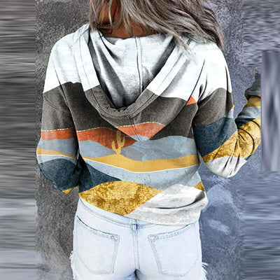 Sudadera con Capucha Estampado Paisaje de Manga Larga - Image 3