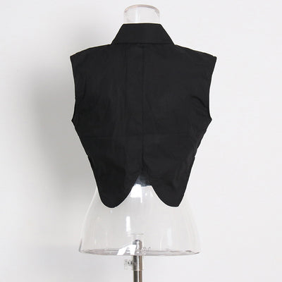 Blusa Sin Mangas Corta de Color Sólido - Estilo Moderno y Versátil - Image 7
