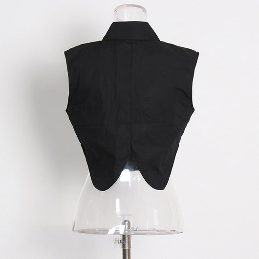 Blusa Sin Mangas Corta de Color Sólido - Estilo Moderno y Versátil - Image 7