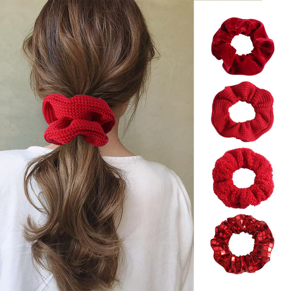 Bandas Elásticas para Cabello Vintage Terciopelo Colores Sólidos