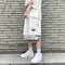 Shorts Hip Hop Estilo Hong Kong con Bordado de Flor de Anacardo