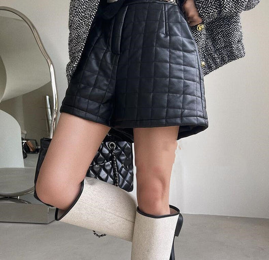 Shorts de Cuero Sueltos para Otoño e Invierno - Estilo Casual y Moderno - Image 7