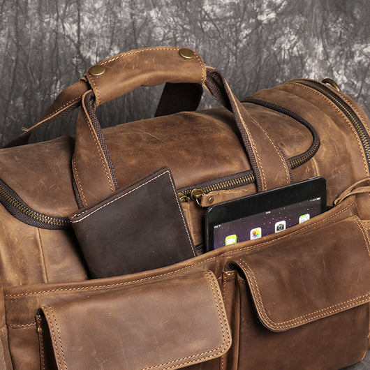 Bolsa de Viaje Cuero Crazy Horse Auténtico - Image 17