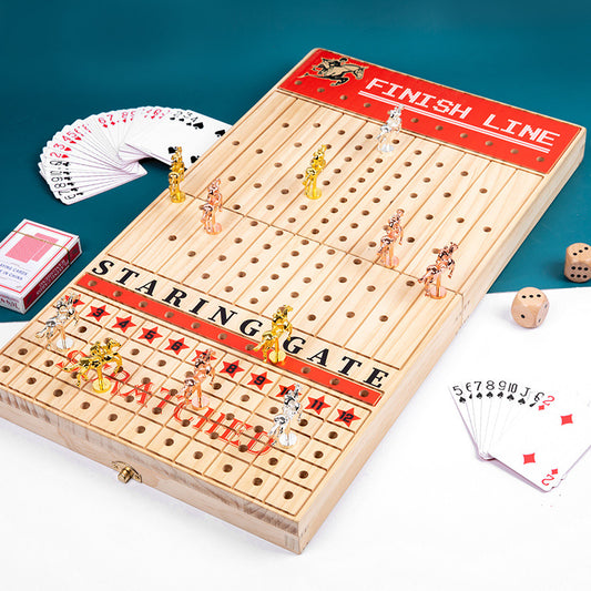 Juego de Ajedrez Magnético Plegable - Tablero de Carreras de Caballos y Puzzle Estratégico