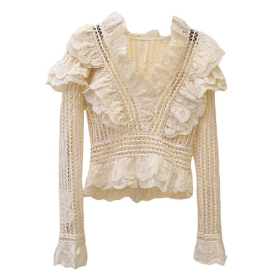 Blusa de Encaje Transparente - Pieza de Moda Versátil - Image 6
