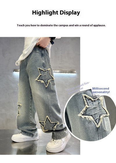 Jeans Anchos Pentagrama para Niños - Estilo Moderno y Cómodo - Image 16