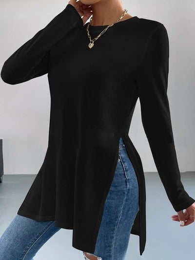 Camiseta Larga de Otoño e Invierno con Aberturas Laterales - Image 6
