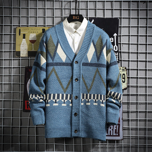 Cardigan Tejido Japonés para Hombre - Suéter Elegante Estilo Otoño Invierno - Image 2