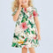 Vestido Infantil de Algodón con Estampado Floral Jacquard