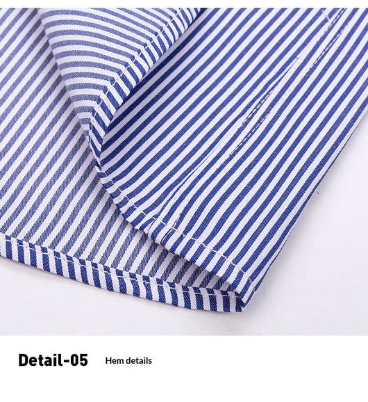 Camisa de Trabajo Manga Larga a Rayas Azules para Hombre - Image 22