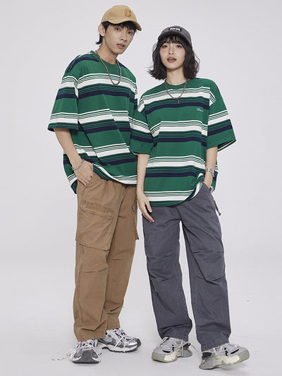 Playera de Rayas en Contraste para Hombre y Mujer - Image 7
