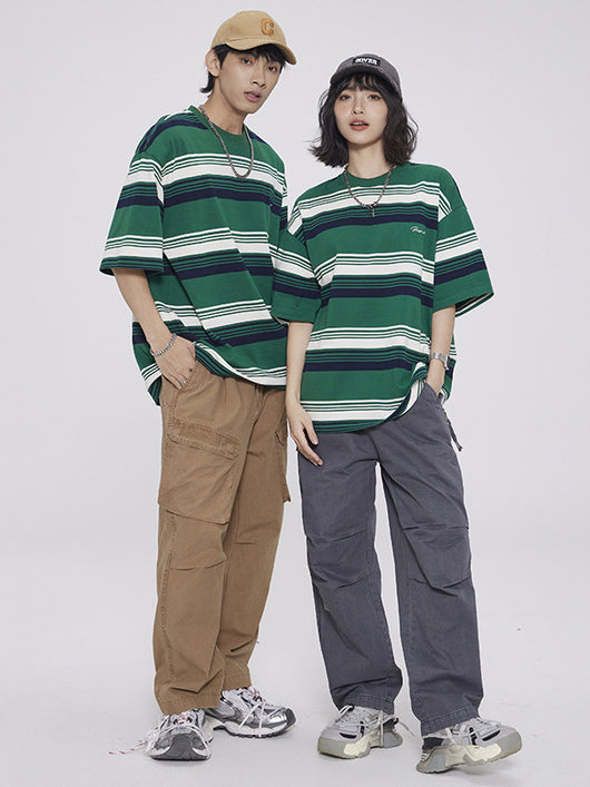 Playera de Rayas en Contraste para Hombre y Mujer - Image 7