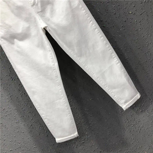 Pantalones Harem Talla Grande Cintura Alta Elástico Fino Ropa Casual Mujer - Image 16