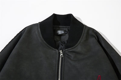 Chaqueta de Cuero PU Suelta con Bordado de Estrella Cruzada - Image 15