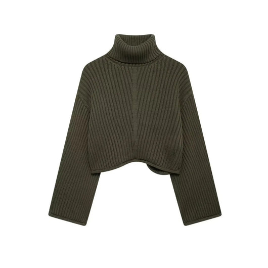 Suéter Retro Cuello Alto Tejido Acanalado - Image 4