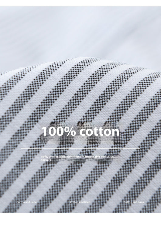 Camisa Manga Larga a Rayas Verticales para Hombre - Algodón Suelto y Cómodo - Image 18