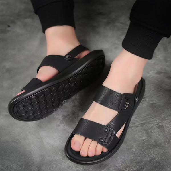 Sandalias Casuales de Cuero Genuino Transpirables para Hombre