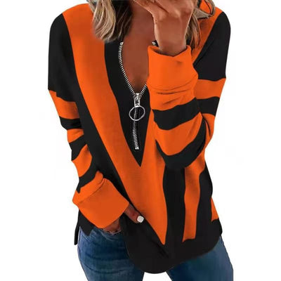 Sudadera Personalizada con Cierre V-Neck de Manga Larga - Image 4