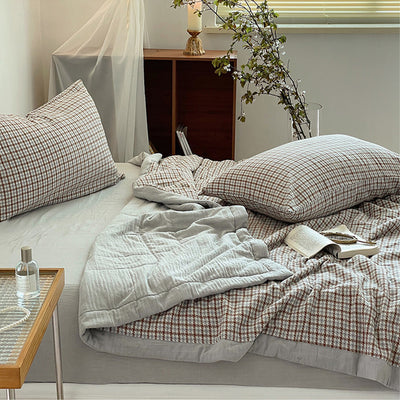 Colcha Reversible Cuadros Verano Lujo Cama Queen Ligera Transpirable - Image 16