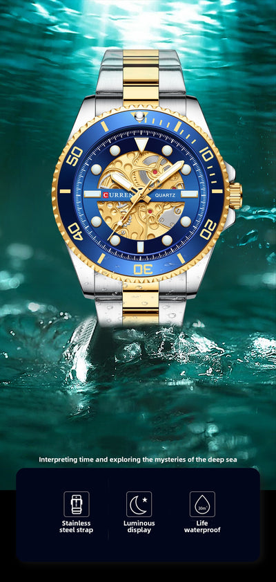 Reloj Empresarial para Hombre Resistente al Agua con Esfera Redonda - Image 7