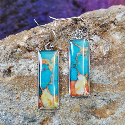 Aretes Cuadrados Retro Vidriados con Efecto Mármol Colorido - Image 7