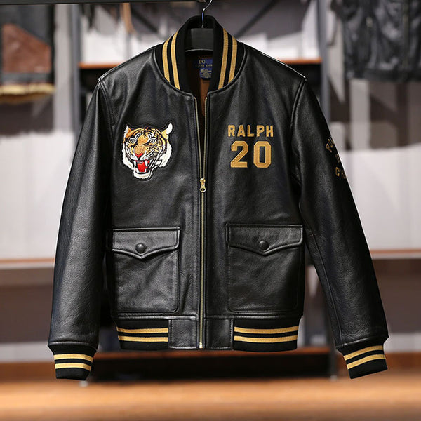 Chaqueta de Cuero para Hombre con Cuello Mao - Estilo Casual Deportivo