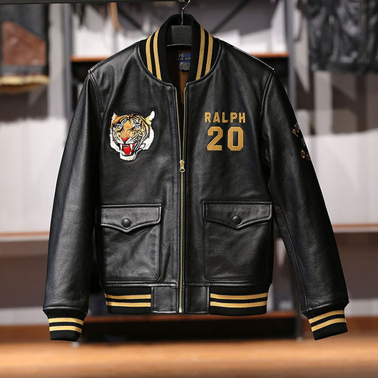 Chaqueta de Cuero para Hombre con Cuello Mao - Estilo Casual Deportivo